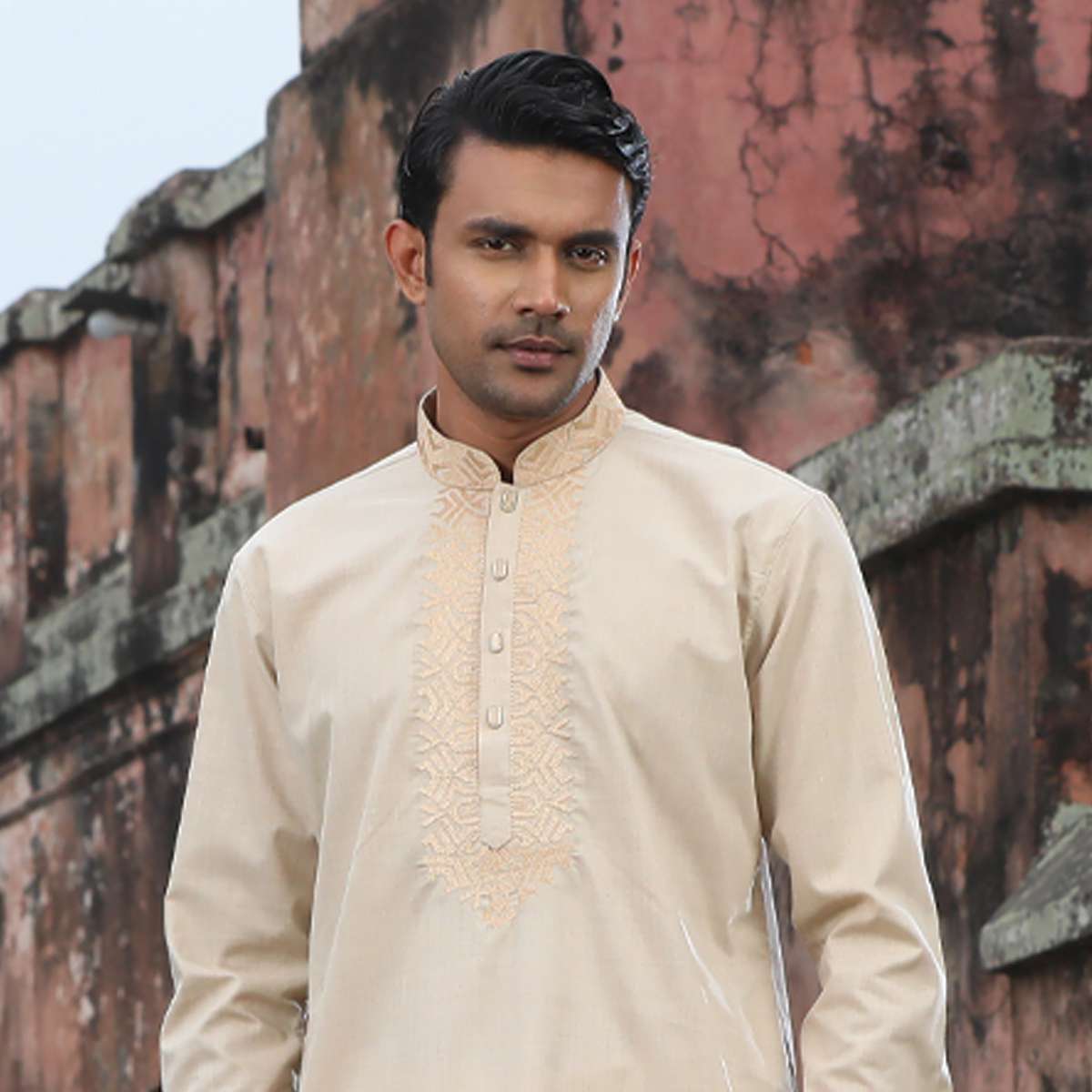 Premium Cotton Panjabi – Light brown