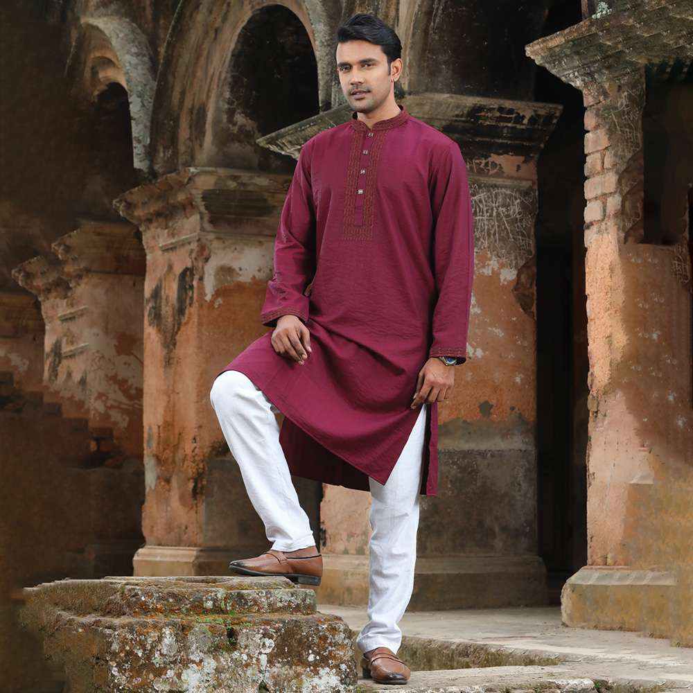 Premium Panjabi – Merun