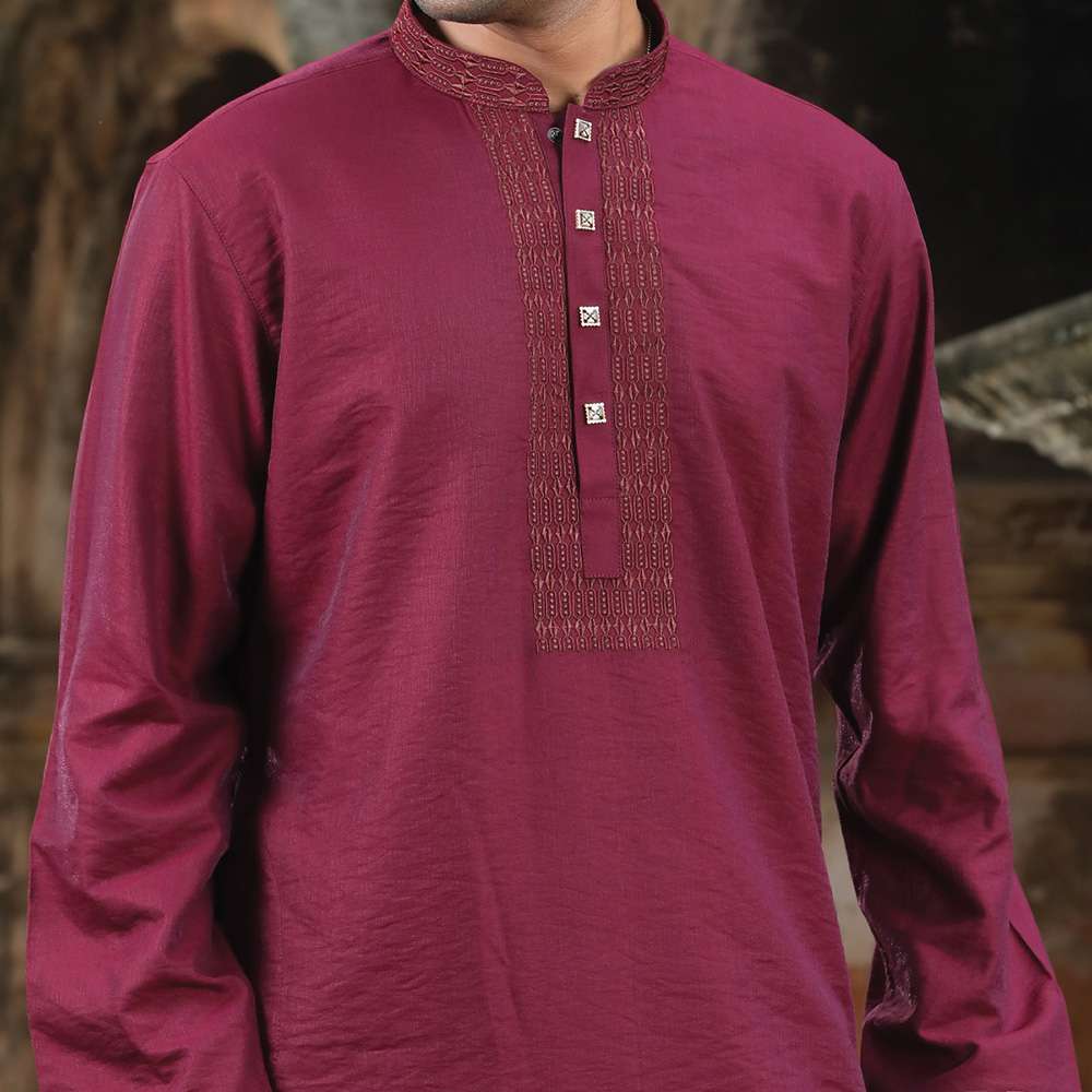 Premium Panjabi – Merun