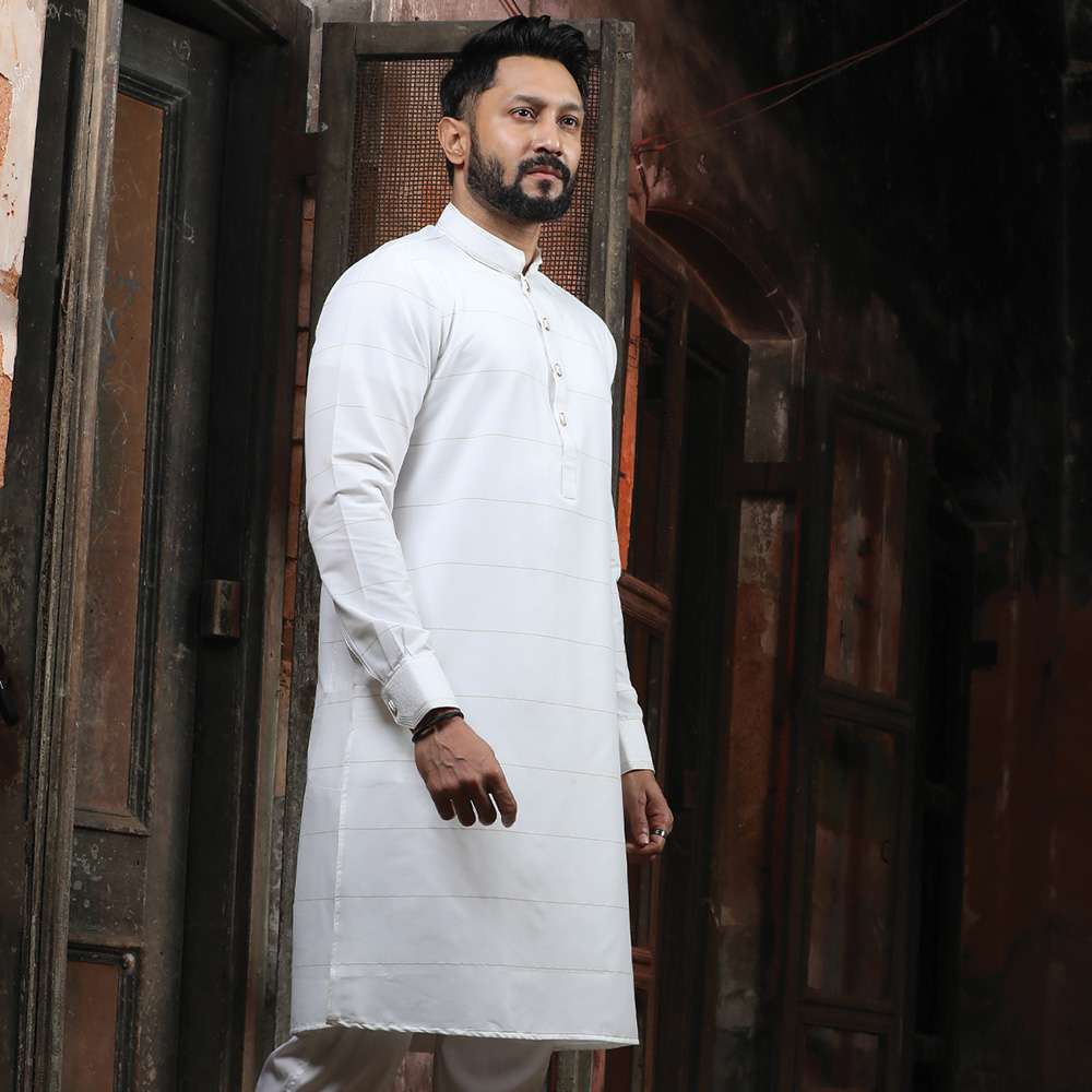 Premium Cotton Panjabi – White