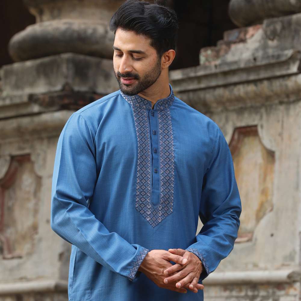 Premium Visbiscoze Panjabi – Blue