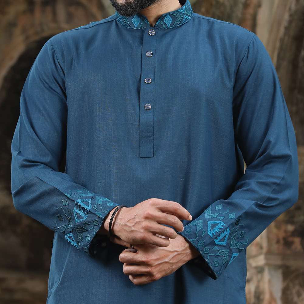 Premium Panjabi – Sea Blue