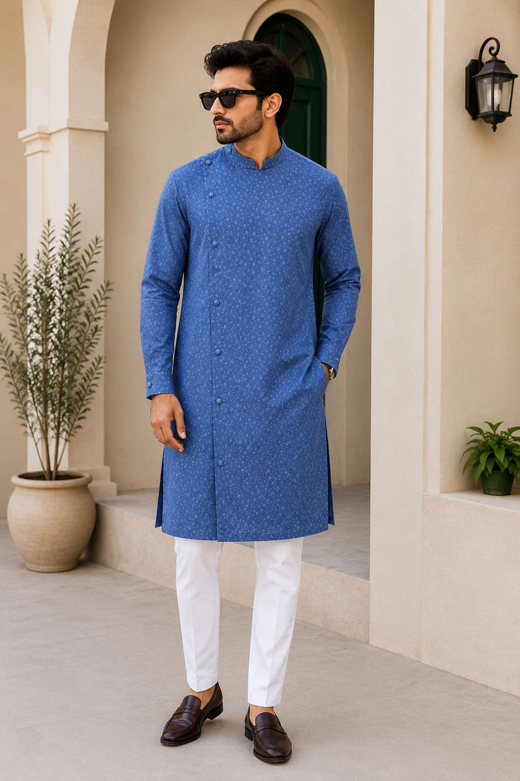 Men's Premium Salmon Pink Panjabi V3
