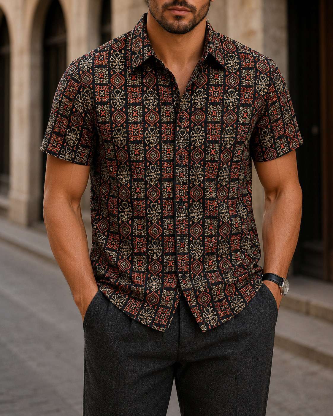 Popular Short Sleeve Shirt V43