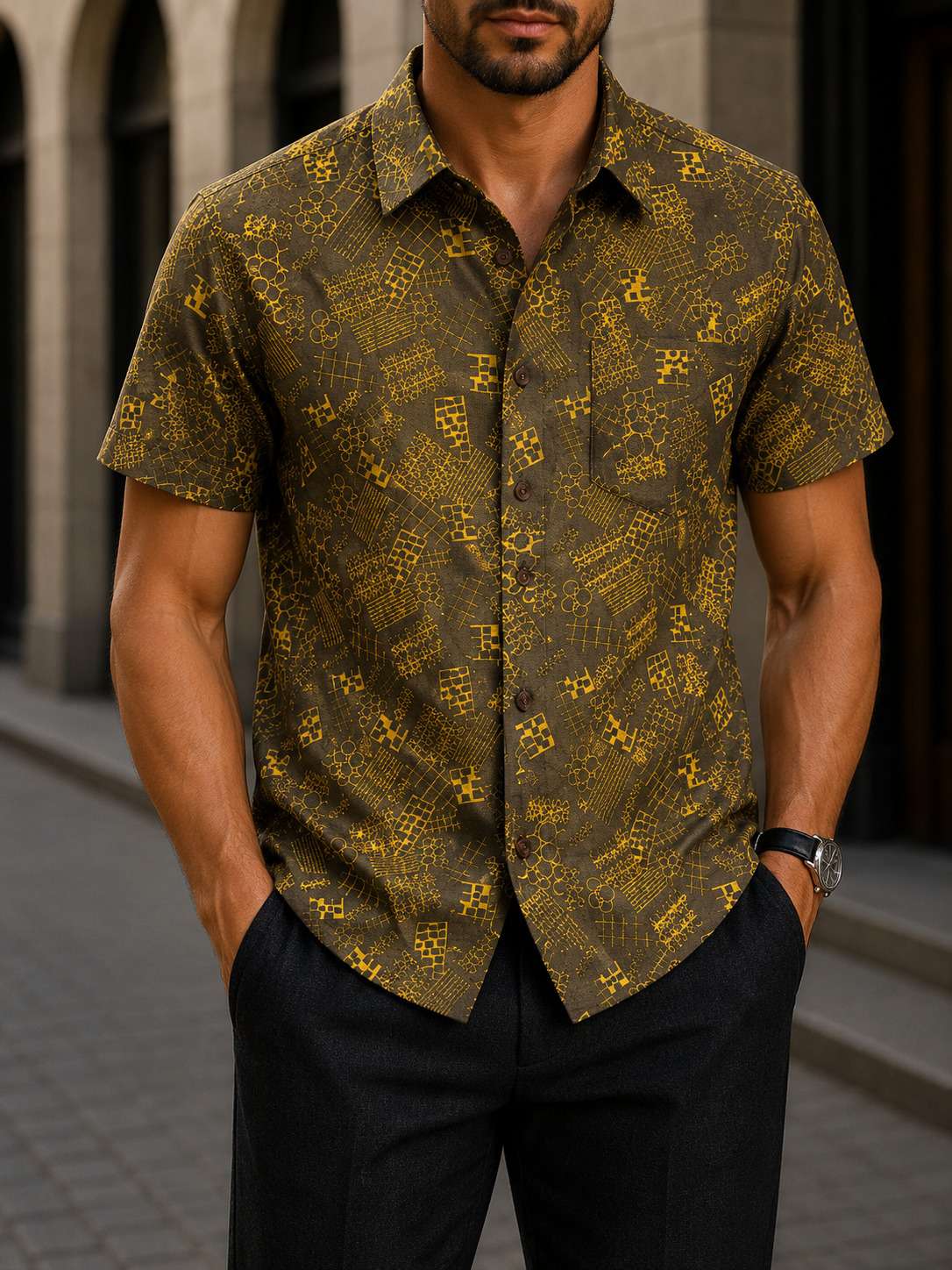 Popular Short Sleeve Shirt V37
