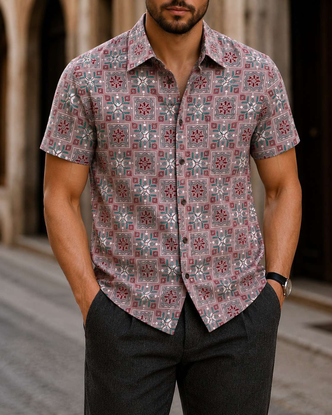 Popular Short Sleeve Shirt V38